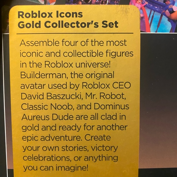 NEW 2021 ROBLOX 4 Figure Pack 15th Anniversary Gold Collector's Edition Box Code - Picture 6 of 7